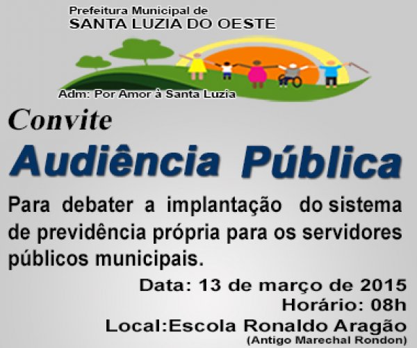 Sera realizado dia 13 de Março na Escola Ronaldo Aragão